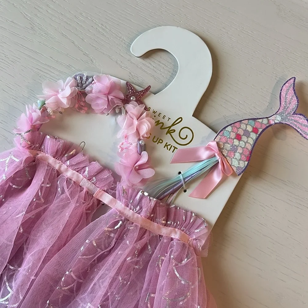 Sweet Wink Mermaid Dress Up Kit Halloween Costume Cape Headband Wand
